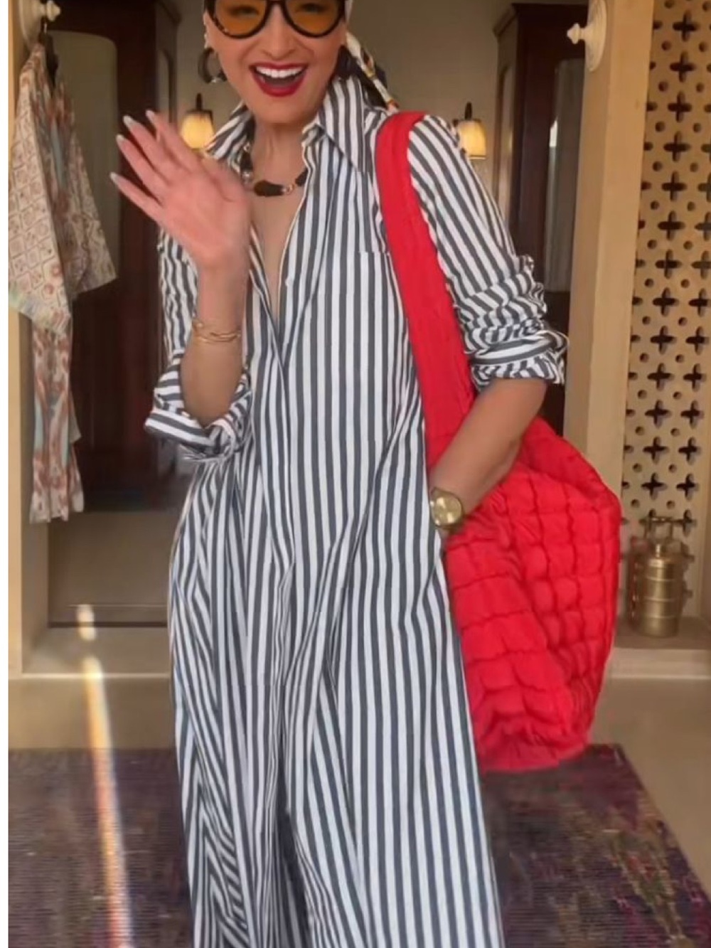 Jcrew Black & White Striped Shirt Dress